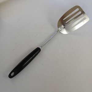 Ekco Spatula Flipper Vintage Slotted 13" Flex Chromium Plated Black Handle